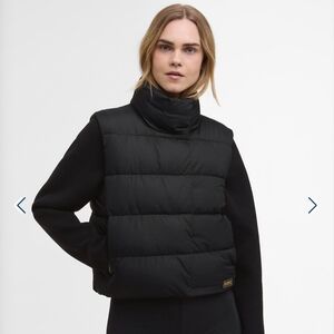 NEW barbour Black Cowl Neck Puffer Sweater Jacket